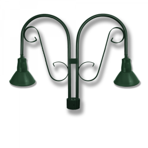 Two Down Shades on Double Medium Double J Arm Post Mount