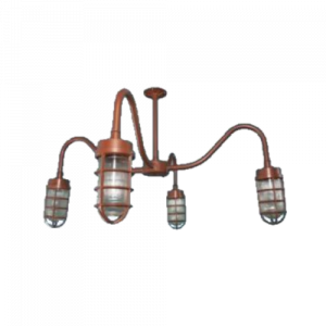 4 Light Gooseneck Jelly Jar Pendant