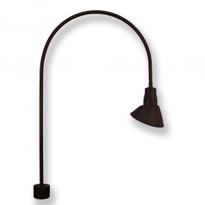 Angled Shade on Large Loop Arm Post Mount