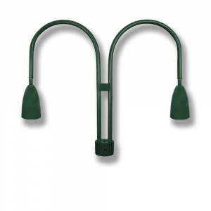 Bullet Shade on Medium Double Aluminum J Arm Post Mount