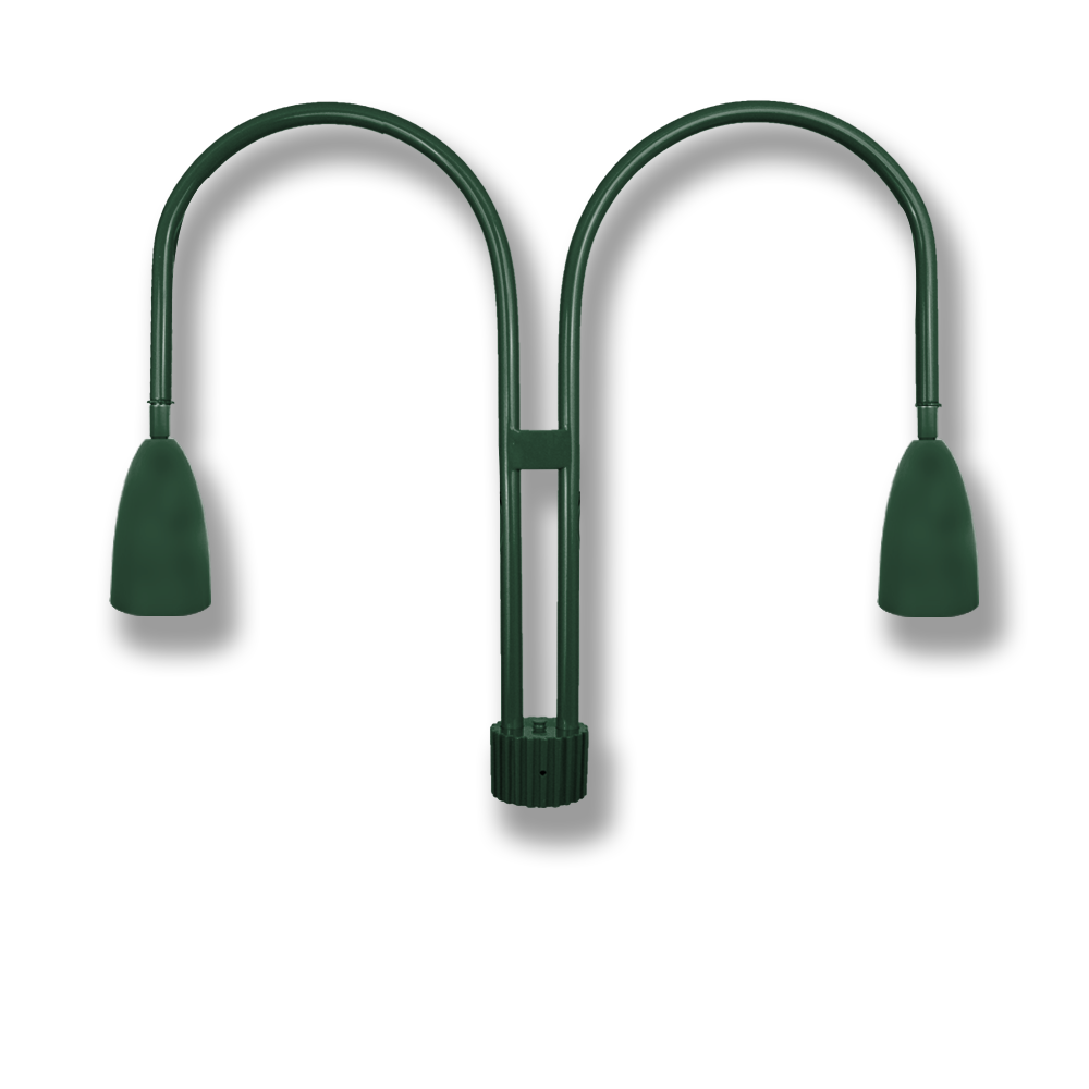 Bullet Shade on Medium Double Aluminum J Arm Post Mount