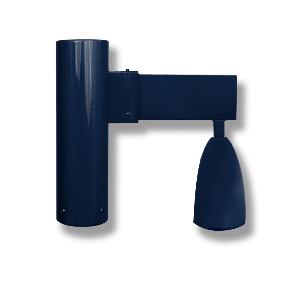 Bullet Shade on Straight Arm Post Mount