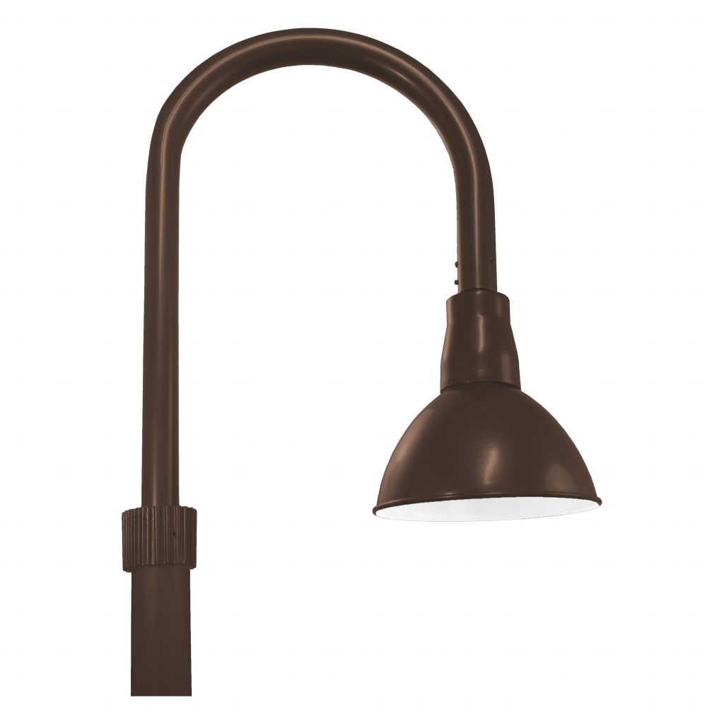 Deep Bowl Shade on Top Mount Heavy Gauge J Arm