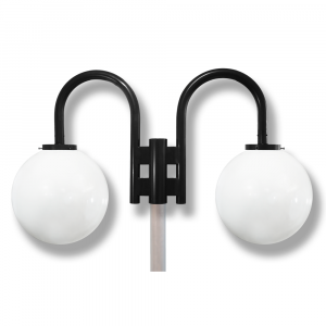 Double Acrylic Globe on Offset Heavy Gauge J Arm