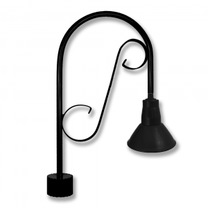 Down Shade on Decorative U-Shaped Arm Post Mount