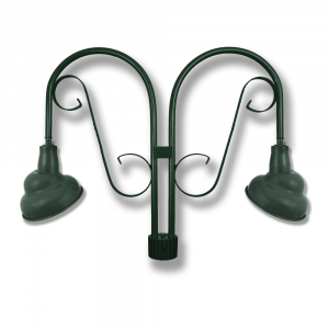 Emblem Shades on Medium Decorative Double J Arm Post Mount