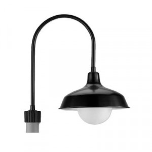 Gooseneck RLM Barn Shade with Globe Post Light