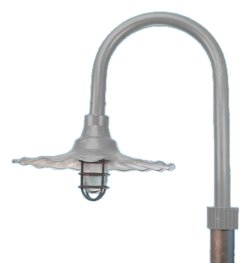 Radial Shade w/ Wire Guard on Heavy Gauge J Arm