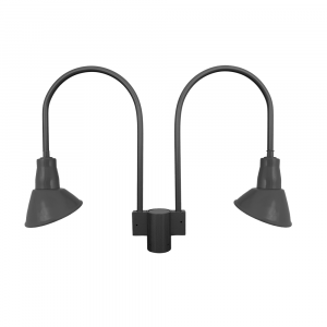 Two Angled Shades on Small Double J Arm Post Mount