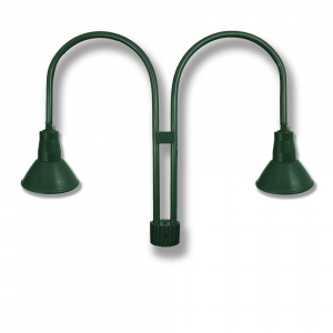 Two Down Shades on Medium Double J Arm Post Mount