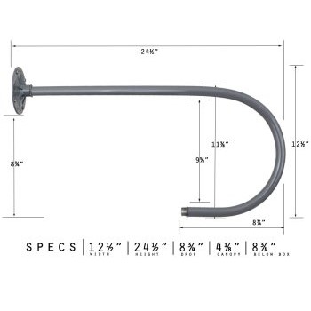 U Shape Bend Back Gooseneck Arm